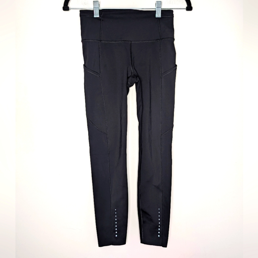 lululemon athletica Black High-Rise Leggings with Ankle Reflective Dots